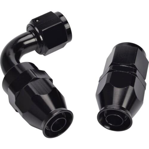 8 AN AN8 Aluminum Fitting Adapter Black Straight 90 Degree Oil / Fuel /Swivel Reusable Hoes End Fit PTFE Oil Hose Car Styling