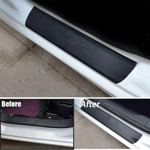 4D Carbon Fiber Car Door Sill Sticker Anti Scratch None Slip Auto Door Protection Sill Scuff For Honda Civic Car Styling