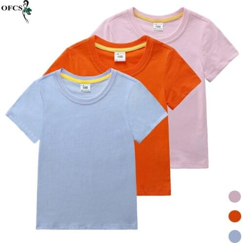 New Summer Retail Children Clothing Boys Girls Short Sleeve T-shirt Kids Cotton Sweatshirt Basic Unisex Clothes Cheap Sale Tops