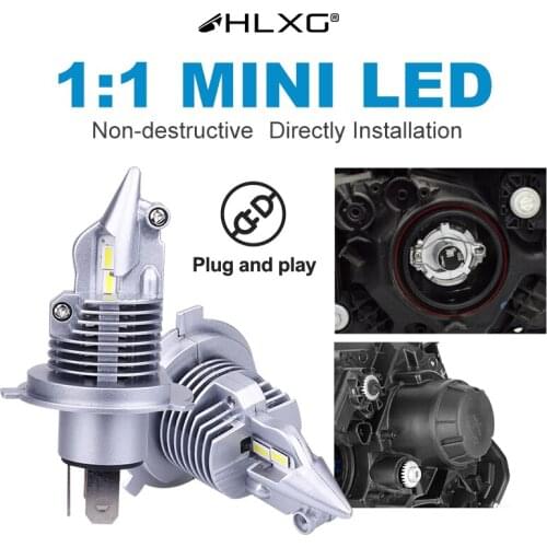 HLXG Mini H4 led headlights LED H7 H11 9005 9006 HB3 HB4 H8 H9 Powerful Bulbs 6000K 320% Brighter 12000lm Fog Lights Accessories