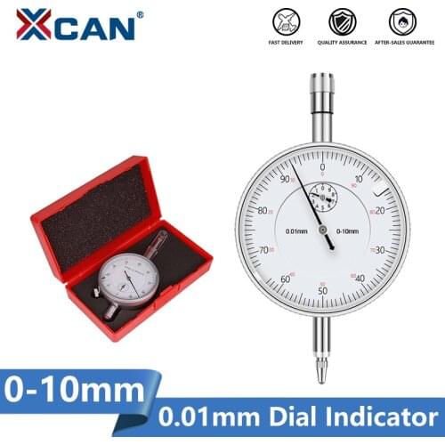 XCAN Dial Indicator Gauge Precise 0.01mm 0-10mm Resolution Indicator Gauge Mesure Instrument Tool Dial Gauge