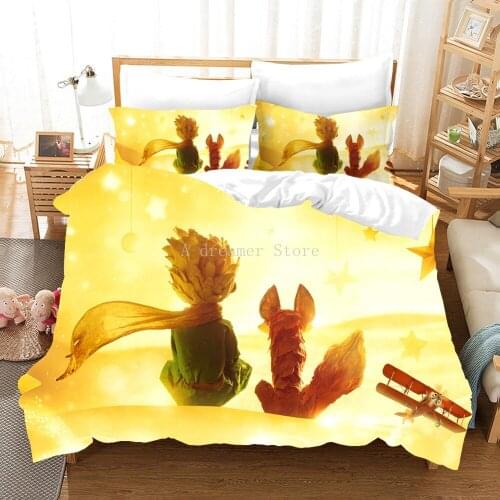3D Little Prince Printed Bedding Set Cartoon Duvet Cover Set Kids Cute Quilt Comforter Cover Bed Linen Decor Children Bedclothes