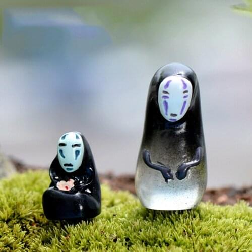 Spirited Away No Face Resin Craft Plant Mini Miniature Garden Decor Ornament Micro Landscape Bonsai DIY Dollhouse Fairy