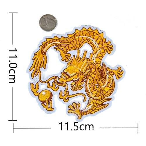 Chinese Animal Embroidery Gold Dragon Patches For Clothing Sew On Sticker Patches Sewing Accessories Clothes Jeans Decoration
