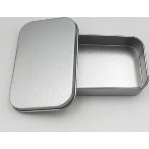 New Arrived silver plain metal rectangle tin box small mint tin box without printing LX1824