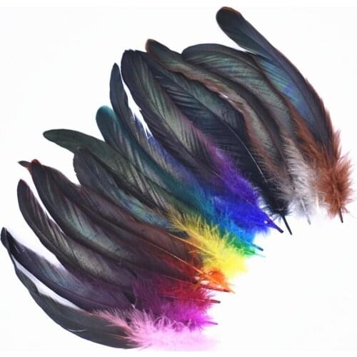 Whoelsale 20Pcs 13 Colors Beautiful Rooster Cock Tail Feathers 12.5-20cm Pheasant Chicken Plumes For DIY Crafts Hat Decoration