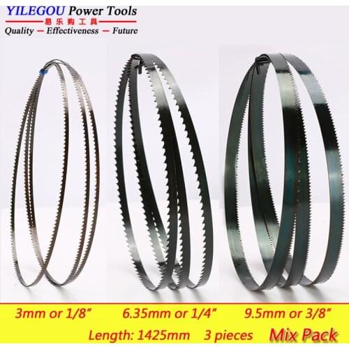 3 Pieces 8" Band Saw Blades 6.35*0.35*1425mm*6Teeth Woodworking Band Saw Blades Durable 1425*6.35*0.35mm*14Teeth For Curve