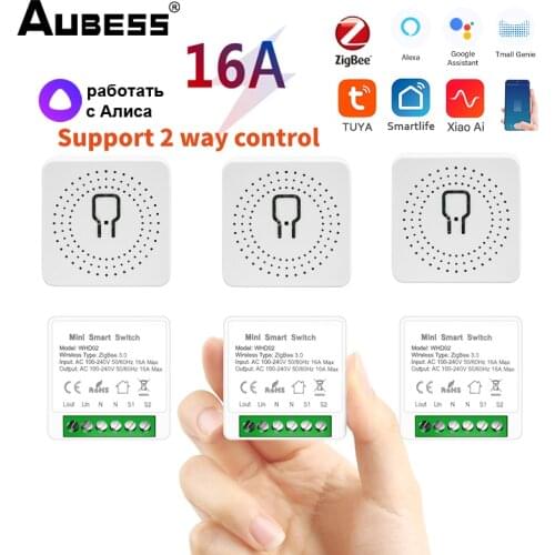 Tuya Zigbee 10A/16A Mini Wireless Smart Switch Smart Home Remote Smart Life App Voice Control With Alexa Google Home Bridge Need