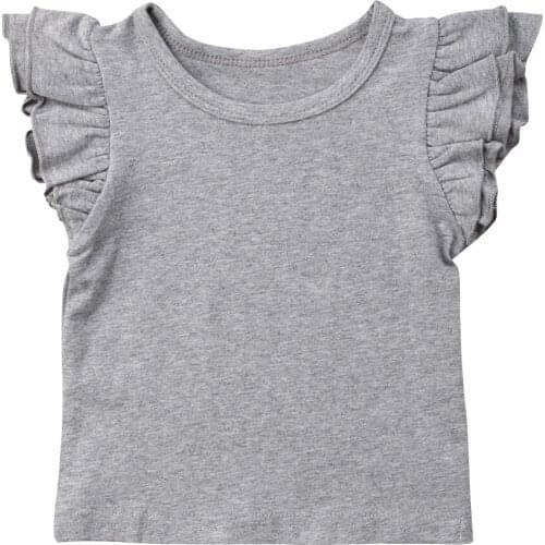 Newborn Toddler Baby Girls Boy Flying Sleeves Tops Casual Outfits 0-4T