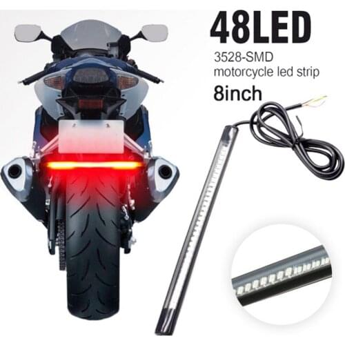 Universal Motorcycle LED Rear Tail Brake Stop Turn Signal Strip Light Lamp Bar