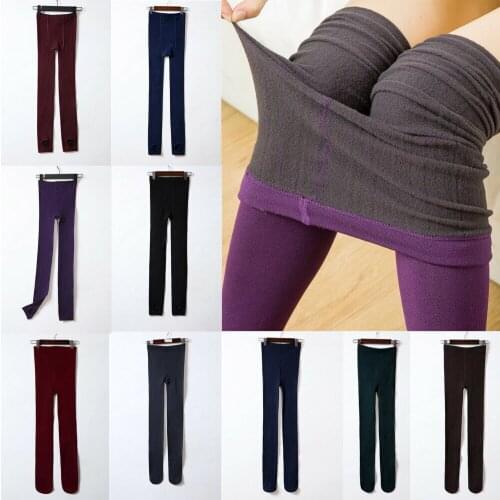 Women Winter Thermal Warm Thick Warm Fleece Leggings Lined Thermal Stretchy Slim Skinny Pants One Size