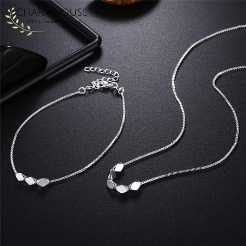 Silver 925 Jewelry Sets For Women Lady 6mm Soft Snake Chain Necklace Bracelet 2 pcs Set Fashion Jewelry Accessories Wholesale