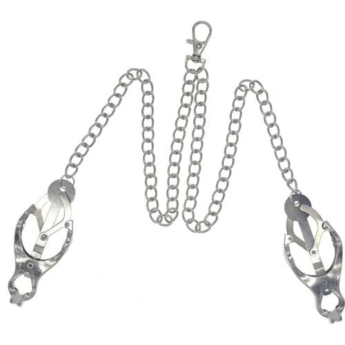 1 Pair Nipple Clamps Breast Clips Adult Games SM Bondage Nipple Stimulator Erotic Steel Metal Sex Bondage Exotic For Couple