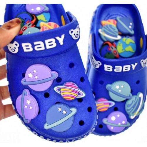 10pcs Cosmic Planet Series Shoe Croc Charm PVC Shoe Decoration Accessories fit Kids Party Gifts Colorful