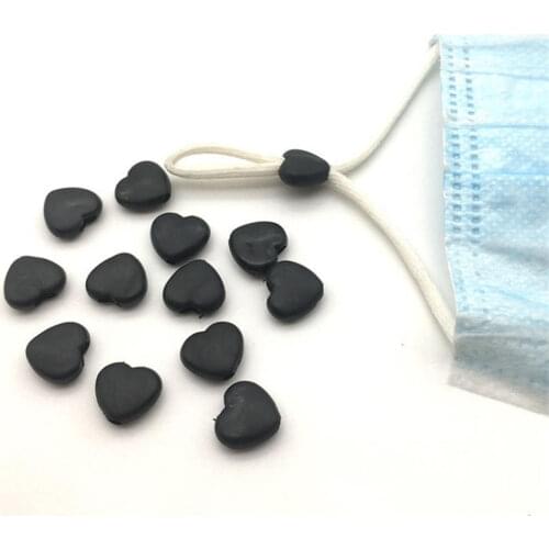 100Pcs/bag Colorful Love Silicone Cord Locks Soft Adjustable Non Slip Stopper Lanyard Buckle Drawstrings Toggles Accessories