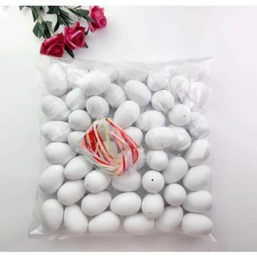 12pcs 2.4inch Plastic Easter Eggs Hanging Ornament Kids Toy Diy Crafts Painting Foam Egg For Easter Party Home Decoration