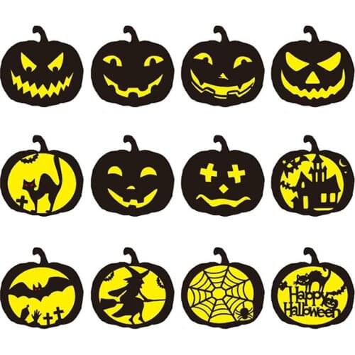 12pcs Pumpkin Pattern Template Ruler Happy Halloween for Diary Notebook Scrapbooking DIY Drawing Template Stencils