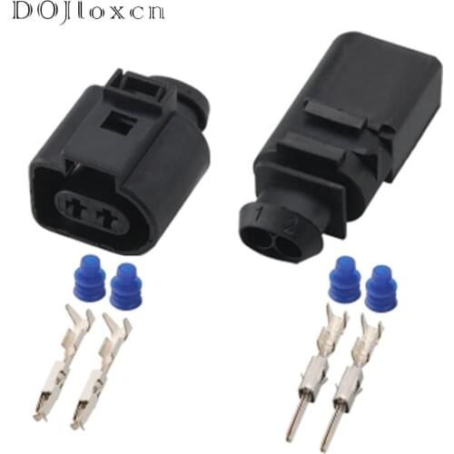 2 Sets 2 Pin Auto Electrical Plug Black Male Female Connector For VW Audi Ignition Coil 1J0973802 1J0973702 DJ7022A-1.5-11-21