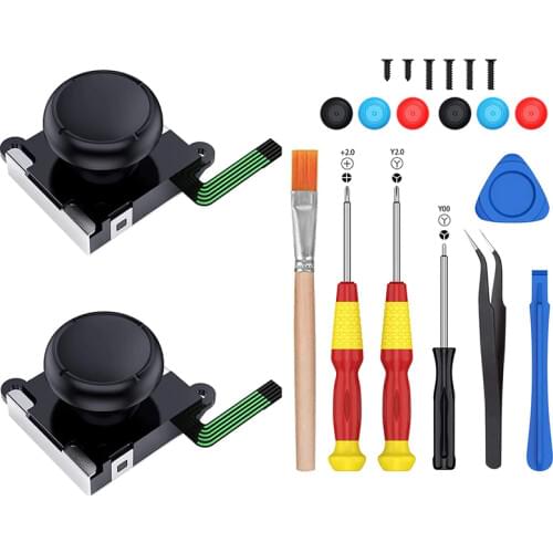 2-Pack 3D Joycon Joystick Replacement,ABLEWE Analog Thumb Stick Joy Con Repair Kit for Nintendo Switch, Include Tri-Wing, Cross