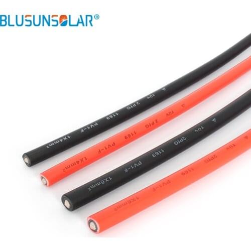 200M/Roll 25 Years Quality Warranty /TUV Approved 6.0 Mm2 Sq Solar PV Wire,XLPE Cable Solar