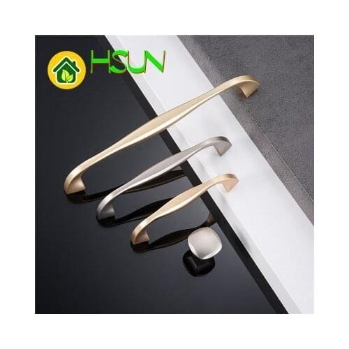 2019 Continuous System Dumb Light Drawer Wardrobe Handle Cupboard Doorknob Handle Gold Silver Furniture Hardware Parts Pull