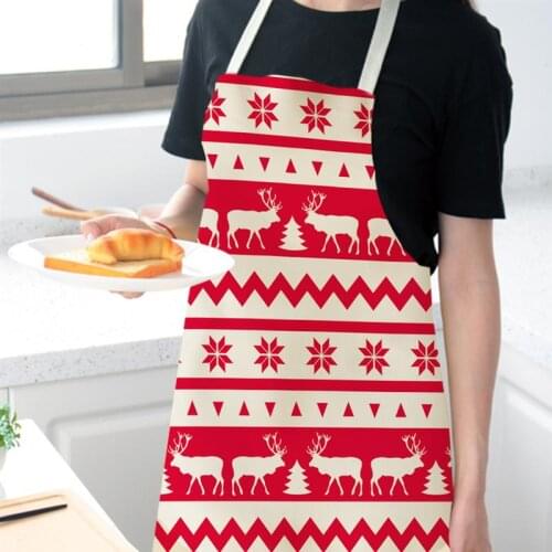 2020/2021 Kitchen Apron Christmas Pattern Printing Apron Christmas Apron Decoration Christmas Party Dinner Party Cleaning Apron