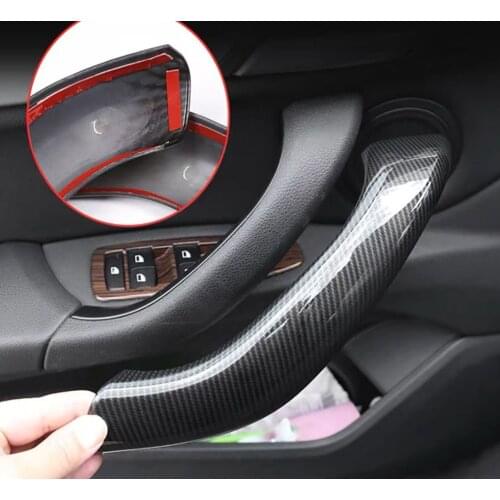 4 Pcs For BMW X1 F48 2016 2017 2018 Carbon Fiber ABS Car Inner Door Handle Trim Car Accessories For BMW X2 F47 2018