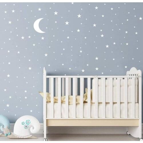 7 Stars Moon Wall Stickers DIY for Childrens Room Kindergarten Window Nordic Ins on The Wall Home Decor Living Room Bedroom
