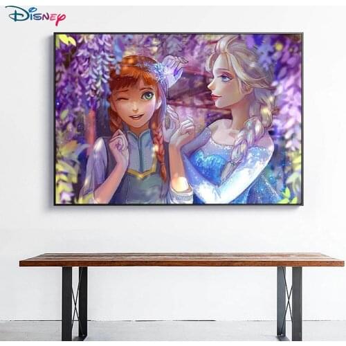 Disney 5D DIY Diamond Painting Frozen Aisha and Princess Anna Full Circle Diamond Embroidery Handmade Home Decoration Gifts