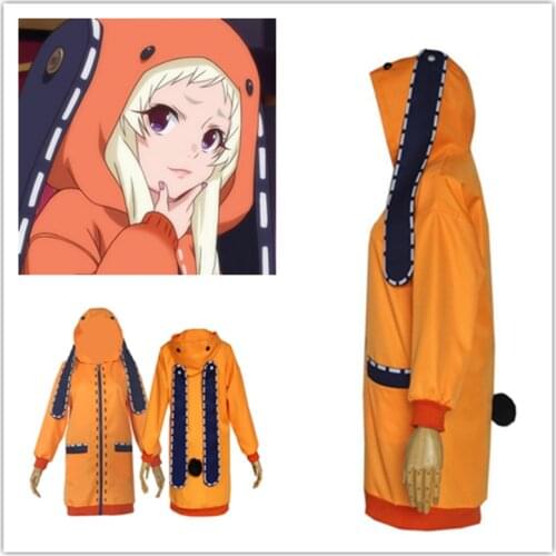 Anime Costumes Cosplay Hoodie Jacket Kakegurui Yumeko Orange Girl Halloween Dress Coat Jk Uniform Hoodie