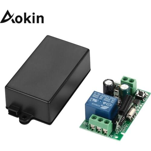 Aokin 433Mhz Universal Wireless Remote Control Switch AC 85V 110V 220V 1CH Relay Receiver Module for Gate Garage Door Opener