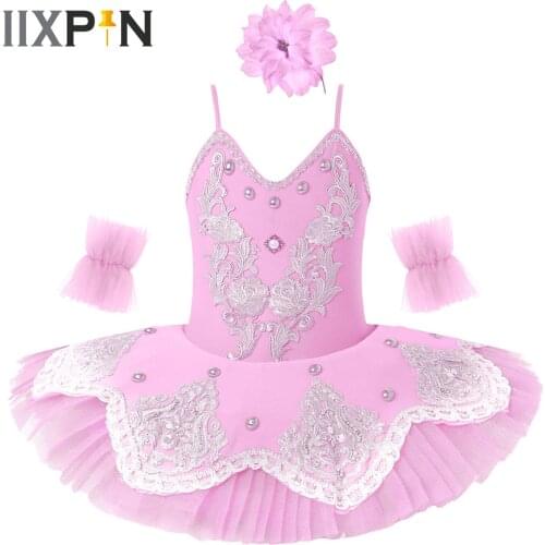 Girls Ballet Tutu Dance Dress Child Ballerina Lace Pink Tutu Ballet Costume Adult Ballet Dancewear Children Swan Ballet Dress