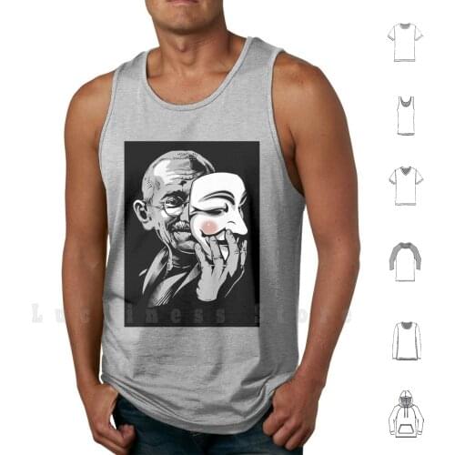 Ghandi Tank Tops Vest Sleeveless Anon Anonymous Ghandi Peace Funny Government