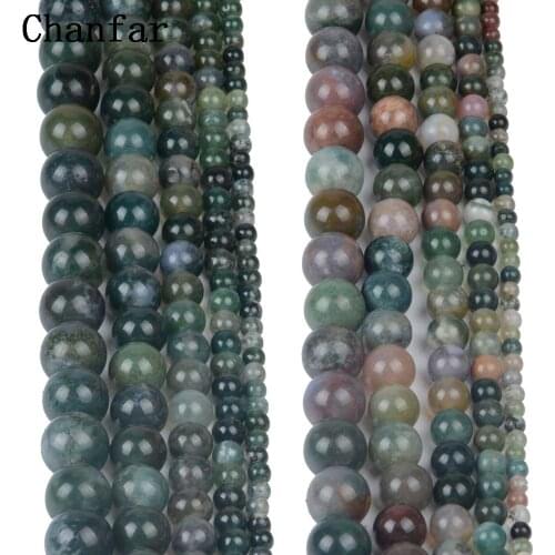 Moss Stone India Stone Beads For Spacer Jewelry beads 4mm 6mm 8mm 10mm 12mm