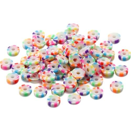 1pcs 4mm Boho African Disc Clay Beads Flat Round Polymer Chip Disk Loose Beads For DIY Jewelry Making Accessories Supplies