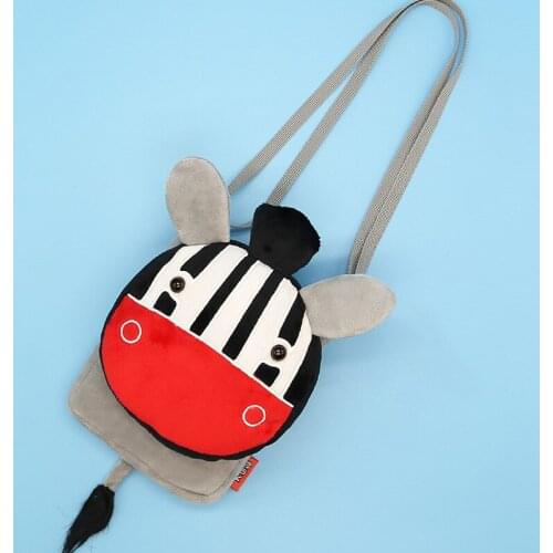 Girls Shoulder Bag Cute Kawaii Plush Zebra Sling Bag Messenger Bag Kids Keys Coin Purse Lovely Princess Mini Handbag