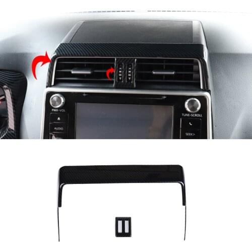 For Toyota Land Cruiser Prado FJ150 2018-2020 ABS Carbon fiber Interior Central control outlet trim cover Car Styling