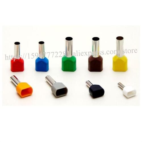 1000PCS terminal Insulated Twin cord end terminal cold-press double-pipe TE7508 TE7510