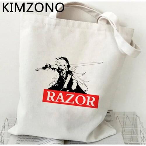 Genshin Impact shopping bag grocery shopping jute bag handbag tote cotton bag ecobag string sac toile
