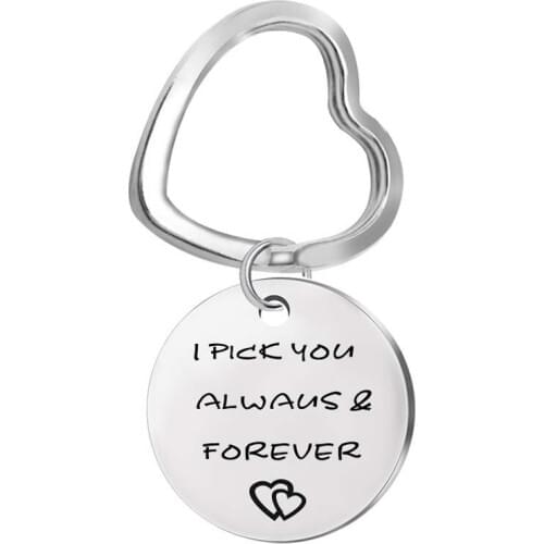 Guitar Pick Stainless Steel Engraved I Pick You Always & Forever Couple Husband Anniversary Valentines Day Gift