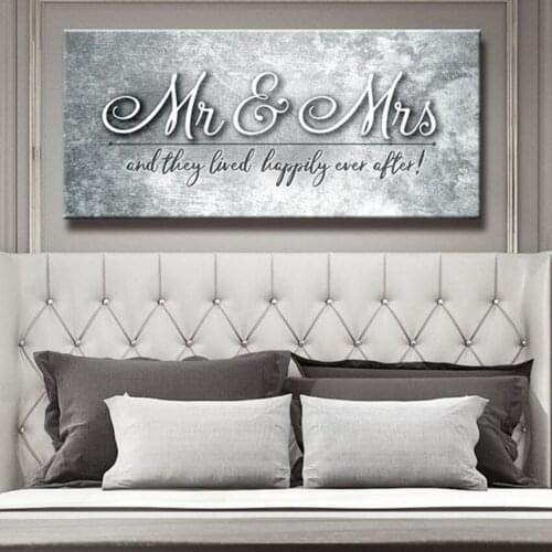 Top popular 5d diamond painting full together Mr and Mrs diy diamond art kit picture of rhinestone home livingroom wall sticker