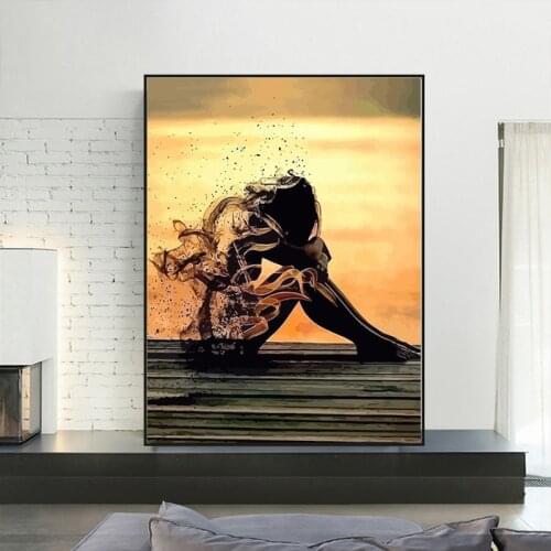 Sexy Girl Canvas Painting Abstract Figure Posters and Prints Cuadros Wall Art Picture for Living Room Home Decoration Unframed