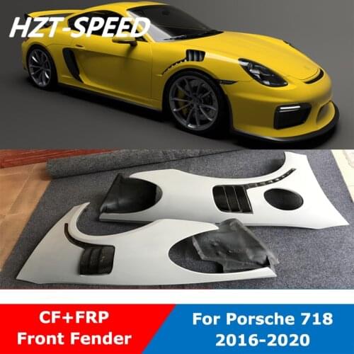 FRP and Carbon Fiber Car Front Wheel Fender For Porsche 718 Cayman Boxster 2016-2020