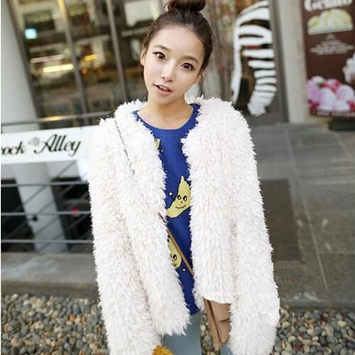 LEPULEON White Fur Coats