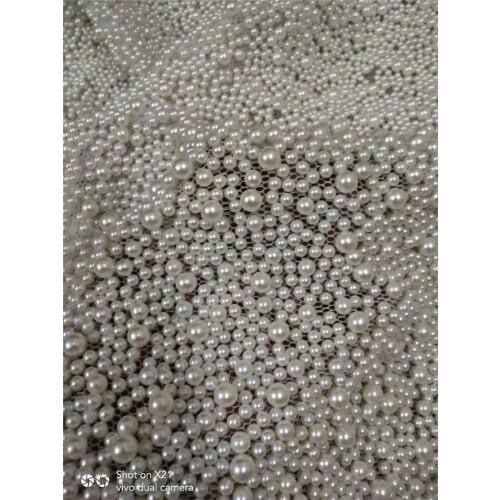 Wedding dress material top-grade embroidered French mesh tulle with full beads JRB-11908 African Nigerian lace fabric