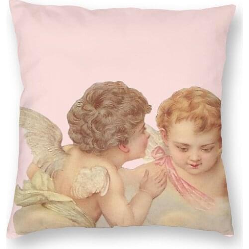 Renaissance Angels Pillow Cover Home Decorative Wings Cushion Cover Throw Pillow for Home Polyester Double-sided Printing Unique