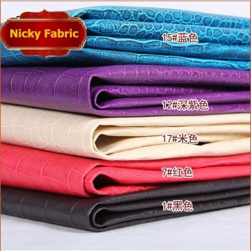 NEW Faux PVC Leather Fabrics 0.6mm Thickness Synthetic Leather Crocodile Decorative Wall Artificial Leather Material Wholesale