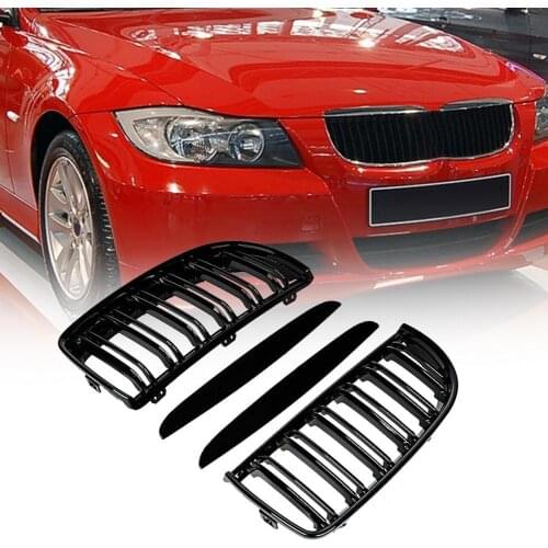 1Pair Auto ABS Front Grilles Matte Black 51137120008 51137117242 51137120007 for BMW 3 Series E90 E91 05-08 Car ACcessories