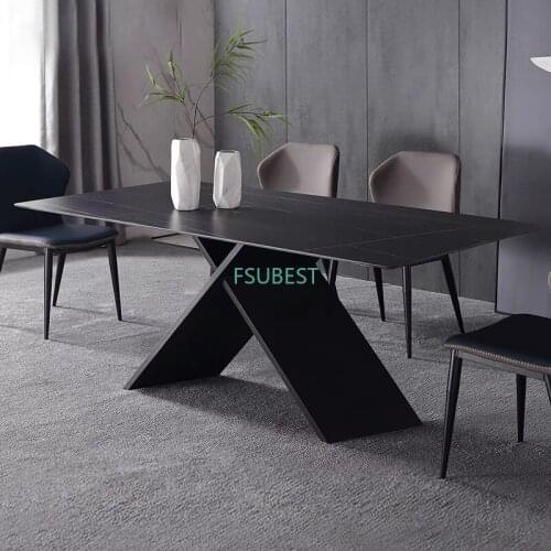 Luxury Marble Dinning Table Rectangular Villa Dinning Table Northern Europe Dinning Table And Chair Combination