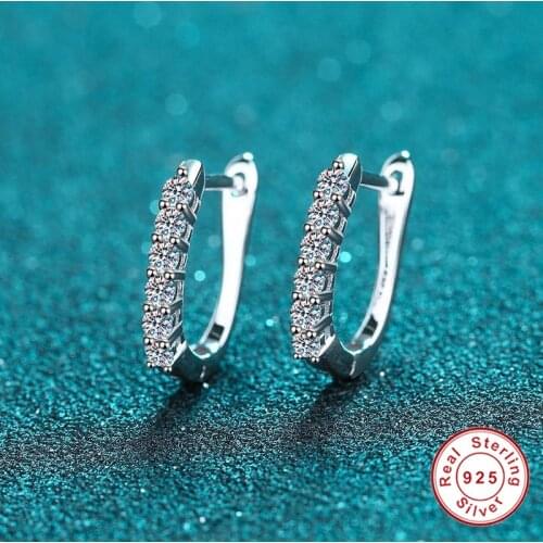 Geoki Women Luxury 925 Sterling Silver Total 0.72 Ct Perfect Cut Passed Diamond Test D Color VVS1 Moissanite Screw Back Earrings